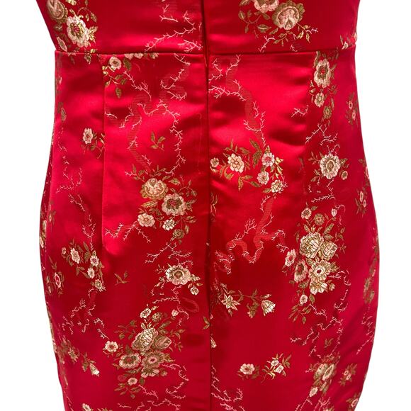 I.am.gia Kiko Dress Mini Sleeveless Floral Satin Jacquard Red Size Small‎ - Picture 7 of 11